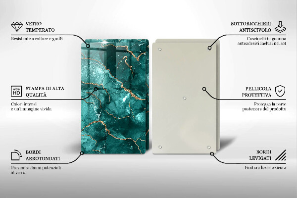 Tábua para cozinha Mármore azul