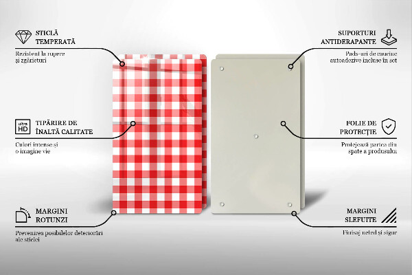 Tábua corte Xadrez vermelho e branco