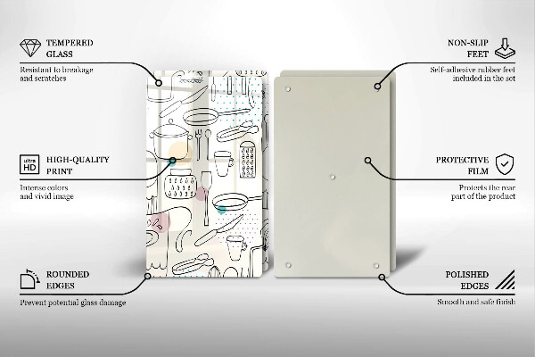 Tábua de corte de vidro Acessórios de cozinha