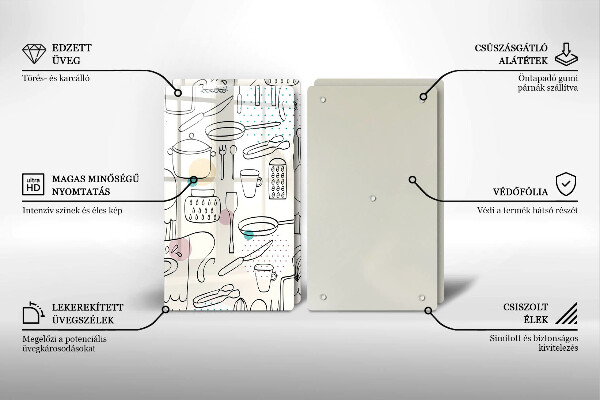 Tábua de corte de vidro Acessórios de cozinha
