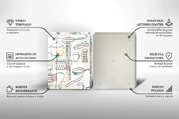 Tábua de corte de vidro Acessórios de cozinha