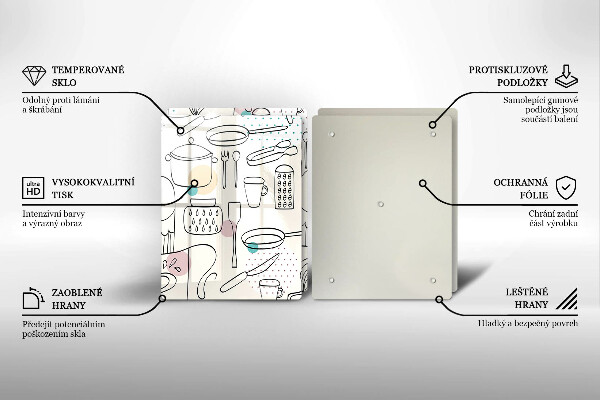 Tábua de corte de vidro Acessórios de cozinha