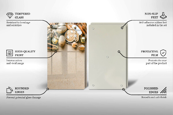 Tábua de corte de vidro decorações de Natal