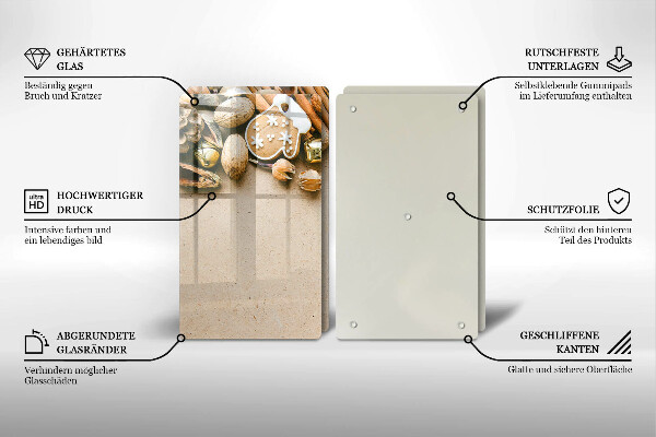 Tábua de corte de vidro decorações de Natal