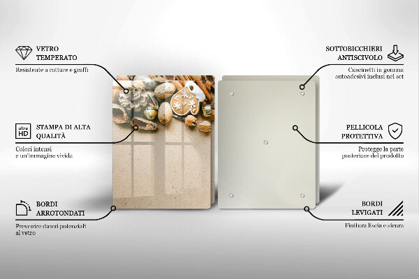 Tábua de corte de vidro decorações de Natal