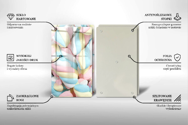 Tábua para corte Marshmallows coloridos