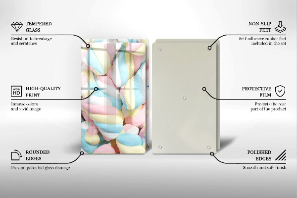 Tábua para corte Marshmallows coloridos