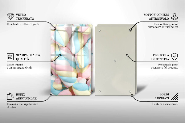 Tábua para corte Marshmallows coloridos