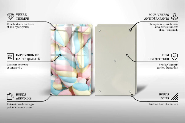 Tábua para corte Marshmallows coloridos