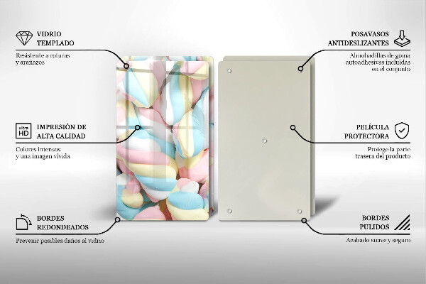 Tábua para corte Marshmallows coloridos