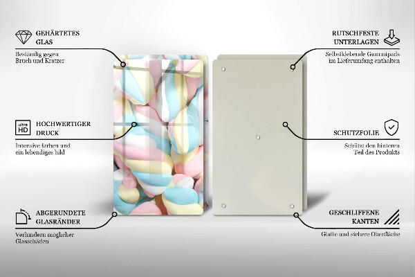 Tábua para corte Marshmallows coloridos