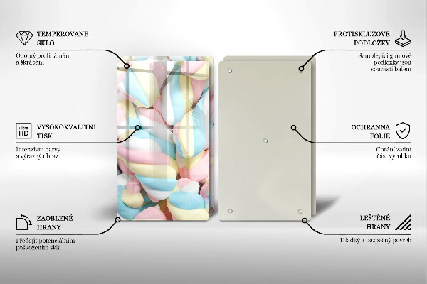 Tábua para corte Marshmallows coloridos