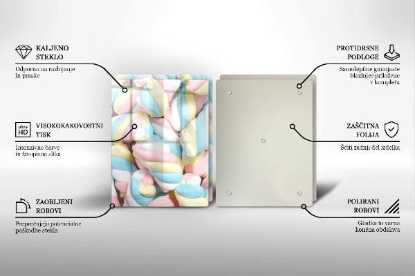 Tábua para corte Marshmallows coloridos