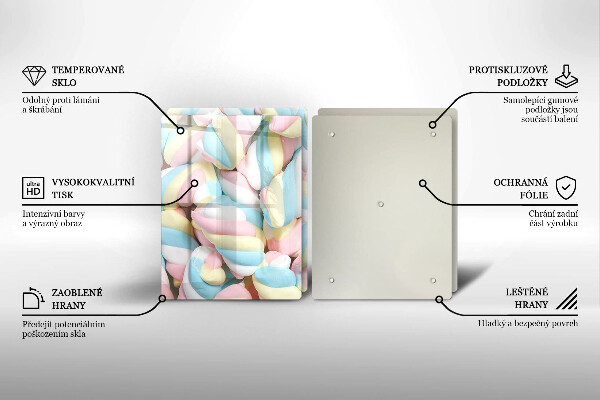 Tábua para corte Marshmallows coloridos