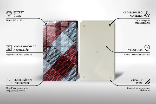 Tábua de cortar alimentos Xadrez vermelho e branco