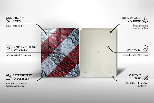 Tábua de cortar alimentos Xadrez vermelho e branco