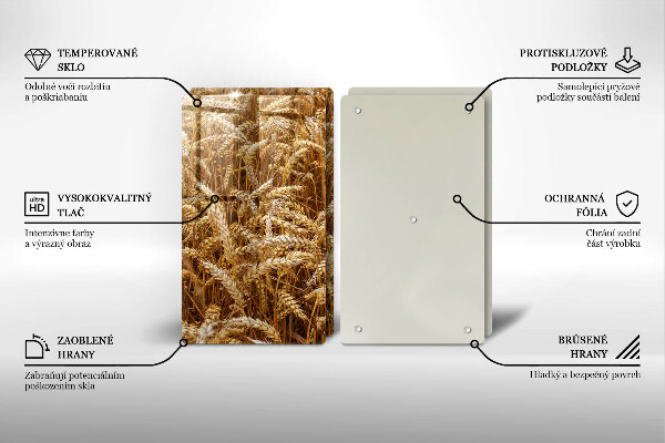 Tábua de corte de vidro Campo de grãos