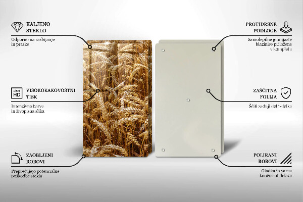 Tábua de corte de vidro Campo de grãos