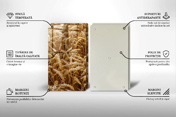 Tábua de corte de vidro Campo de grãos