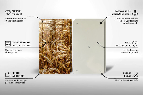 Tábua de corte de vidro Campo de grãos