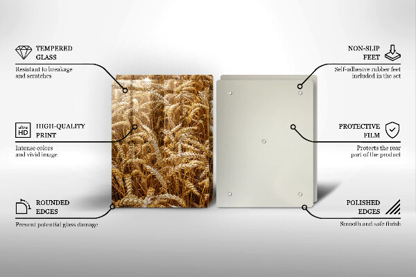 Tábua de corte de vidro Campo de grãos