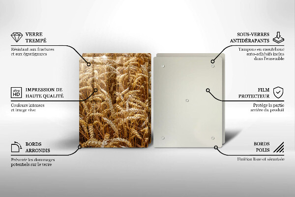 Tábua de corte de vidro Campo de grãos
