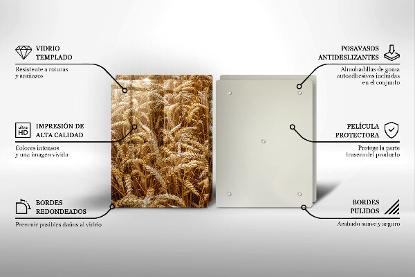 Tábua de corte de vidro Campo de grãos