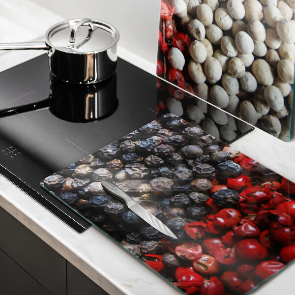 Tábua de cortar de vidro Pimenta preta