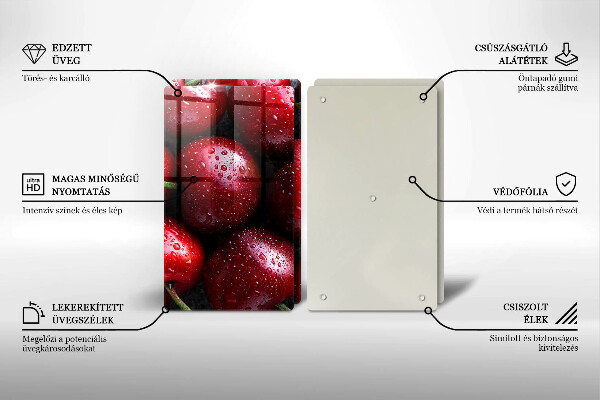 Tábua de vidro Close-up de cerejas