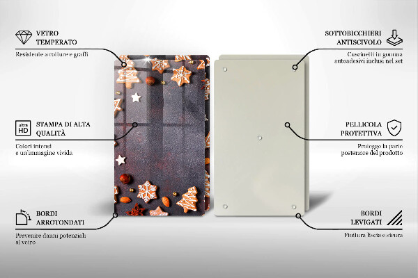 Tábua de cortar alimentos Biscoitos de gengibre de Natal