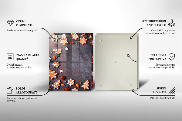 Tábua de cortar alimentos Biscoitos de gengibre de Natal