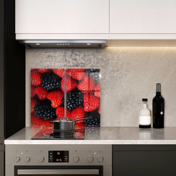 Tábua de corte de vidro Framboesas e amoras