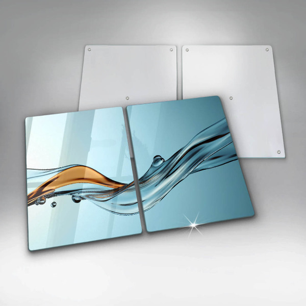 Tábua de vidro Água sobre fundo azul