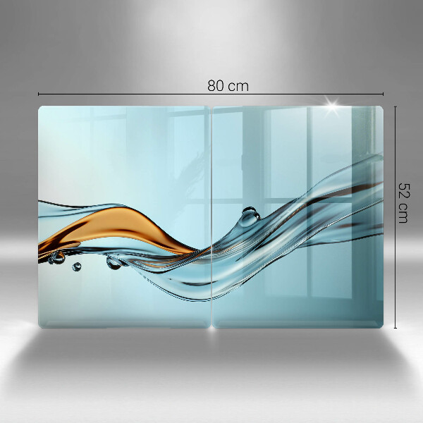 Tábua de vidro Água sobre fundo azul