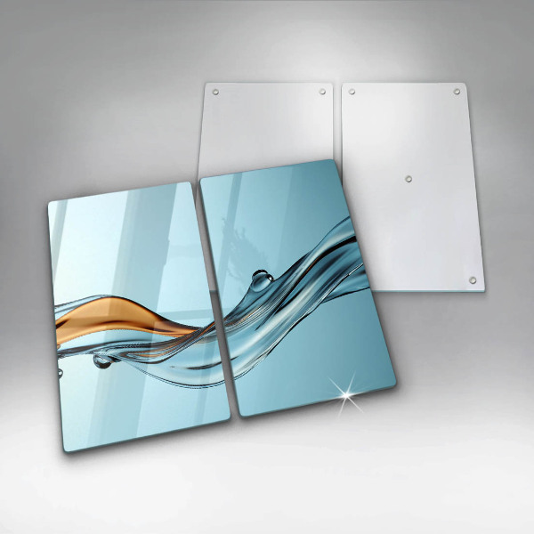 Tábua de vidro Água sobre fundo azul