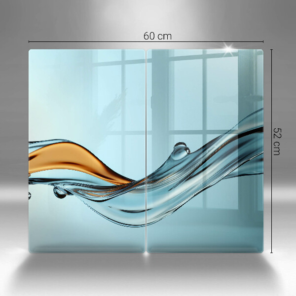 Tábua de vidro Água sobre fundo azul