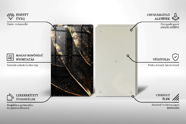 Tábua de cortar alimentos Folha de ouro