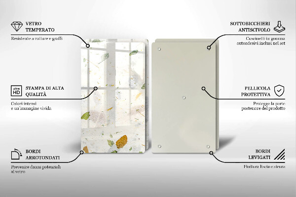 Tábua de corte de vidro Folhas caindo