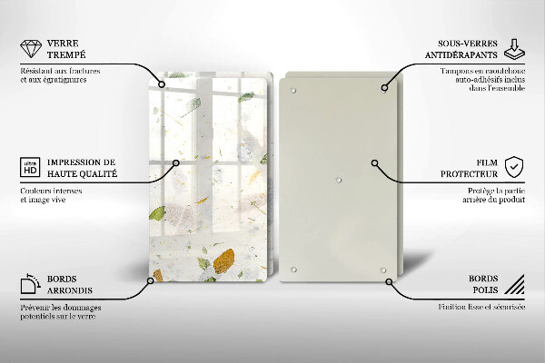 Tábua de corte de vidro Folhas caindo