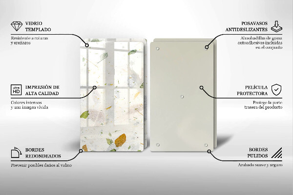 Tábua de corte de vidro Folhas caindo