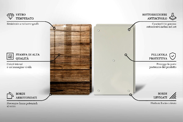 Tábua de cortar de vidro Textura de madeira