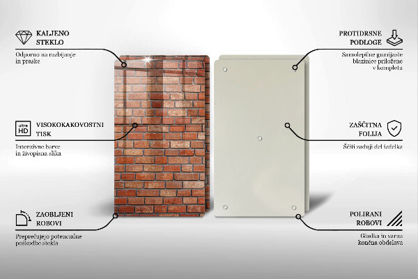 Tábua de cortar de vidro Parede de tijolos