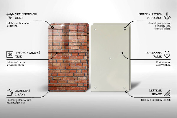 Tábua de cortar de vidro Parede de tijolos