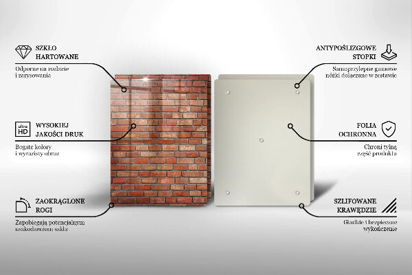 Tábua de cortar de vidro Parede de tijolos
