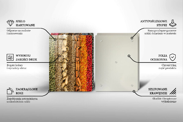 Tábua corte Especiarias coloridas