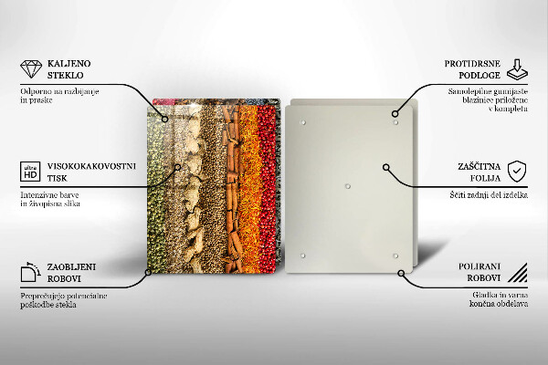 Tábua corte Especiarias coloridas