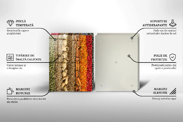 Tábua corte Especiarias coloridas