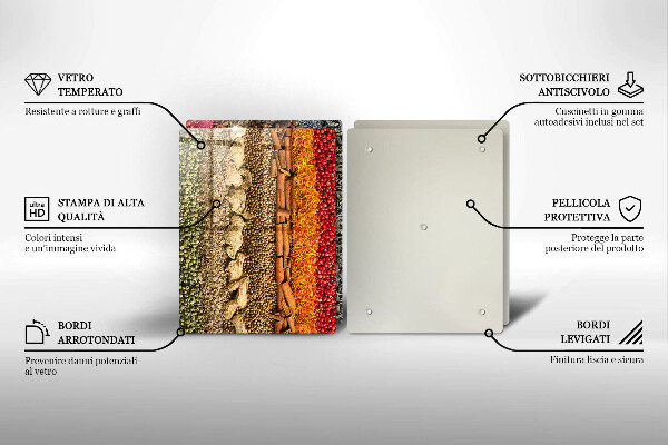 Tábua corte Especiarias coloridas