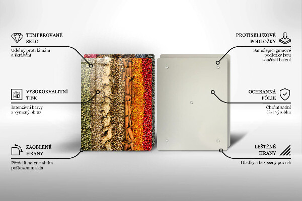 Tábua corte Especiarias coloridas