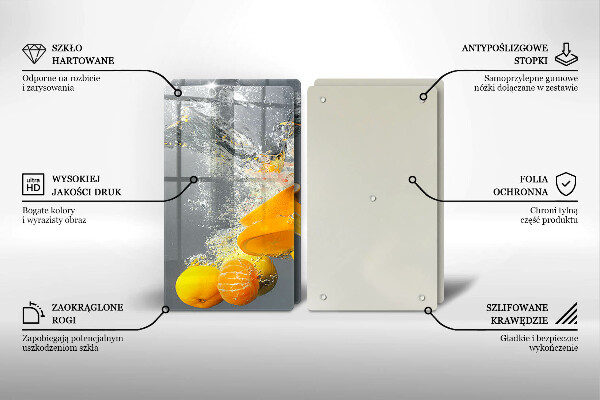 Tábua de corte Limões em água